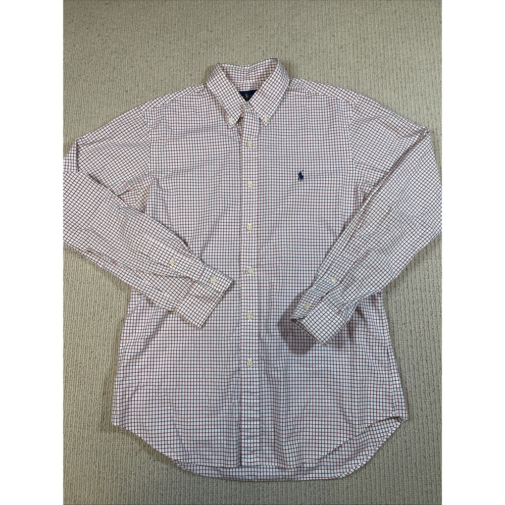 Ralph Lauren Men's Medium Button Down Shirt Red Blue
